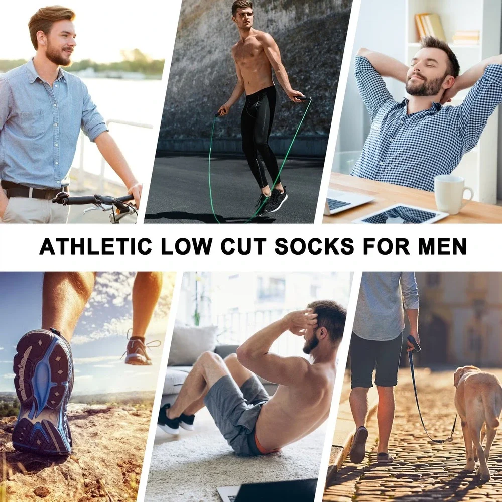 LOOIKOOS 9 Pairs Mens Ankle Socks Lightweight Athletic Sports Running Short Low